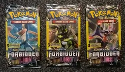 3x Pokemon Sun & Moon Forbidden Light 3 Card Booster Pack 2018 Unweighed - Image 1