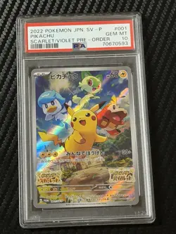 PSA 10 Pikachu 001/SV-P Promo Pre-Order Scarlet & Violet Pokemon Card Japanese - Image 1
