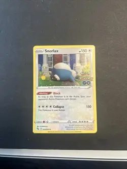 Pokemon Card Snorlax Pokemon Go Cosmo Holo 055/078 Near Mint SWIRL - Image 4