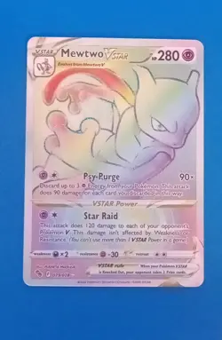 Pokemon Mewtwo VSTAR Pokemon GO Secret Rare Holo Full Art Card 079/078 - Image 1