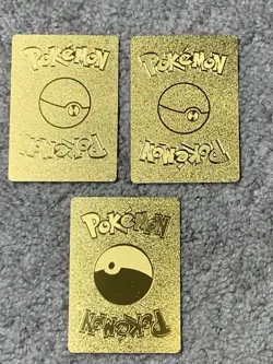 Set of 3 Vaporean GX HP190+Blkstar VMax+VMax Gold Foil Fan Art Display Card NM! - Image 5