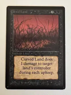 Magic the Gathering MTG Beta Cursed Land NM- (Beta Bob) - Image 1