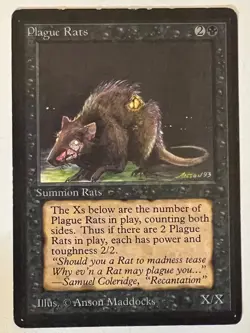 Magic the Gathering MTG Beta Plague Rats MP+ (Beta Bob) - Image 1