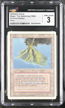 CGC 3 Volcanic Island 1994 Revised Edition Magic: The Gathering HP - Image 1