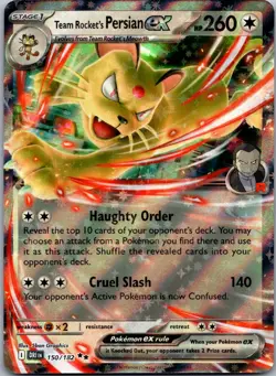 Team Rocket's Persian ex 150/182 - Destined Rivals Double Rare Pokemon TCG NM - Image 1