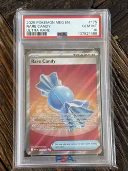 2025 POKEMON MEG EN-MEGA EVOLUTION 175 RARE CANDY ULTRA RARE PSA 10 - Image 1