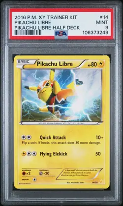 2016 POKEMON XY TRAINER KIT PIKACHU LIBRE HALF DECK #14 PIKACHU LIBRE PSA 9 - Image 1