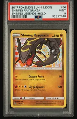 2017 Pokemon Sun & Moon Shining Legends Shining Rayquaza Holo PSA 9 - Image 1