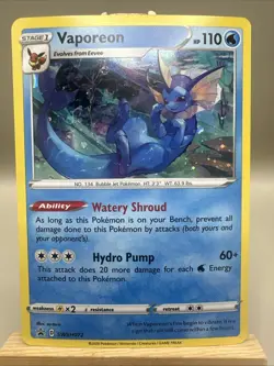 Pokemon TCG Vaporeon Black Star Promos Swsh072 Holo Promo Card - Image 1