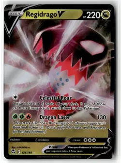 Regidrago V ⭐ 135/195 Holo Rare V Silver Tempest 2022 Pokemon NM - Image 1