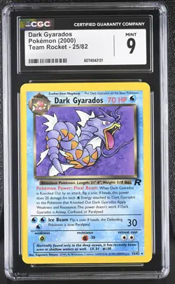 CGC 9 MINT Dark Gyarados 2000 Team Rocket 25/82 Pokemon Card - Image 1