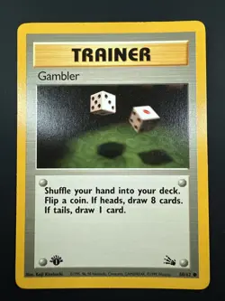 Pokemon TCG - Gambler - 60/62 - Common - 1st Edition - Fossil - NP - Image 1