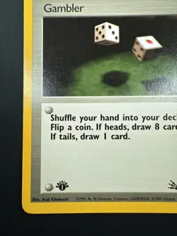Pokemon TCG - Gambler - 60/62 - Common - 1st Edition - Fossil - NP - Image 5