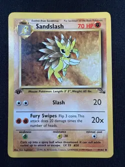Pokemon TCG Sandslash 41/62 Fossil Uncommon Card 1st Edition NP - Image 1