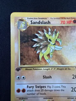 Pokemon TCG Sandslash 41/62 Fossil Uncommon Card 1st Edition NP - Image 2