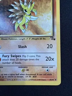 Pokemon TCG Sandslash 41/62 Fossil Uncommon Card 1st Edition NP - Image 4