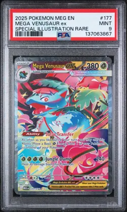 Pokemon Mega Venusaur ex Special Illustration Rare Holo PSA 9 177/132 2025 - Image 1