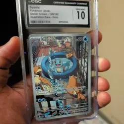 Pokemon Squirtle TCG Illustration Card 148/142 Stellar Crown CGC 10 English - Image 2