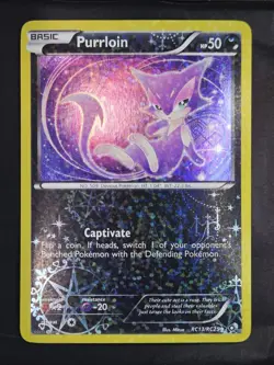 2013 Pokemon Purrloin RC13/RC25 Radiant Collection Legendary Treasures HOLO NM - Image 1