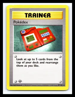💥 Pokedex (1st Edition Shadowless Base Set) 1999 Pokemon TCG Non Holo # 87/102 - Image 1