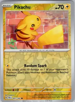 Pikachu 051/162 Common Temporal Forces Reverse Holo NM - Image 1