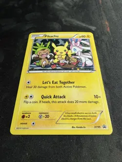 2016 Pokemon Pikachu XY95 Black Star Promo Holo Lets Eat Together MP - Image 2