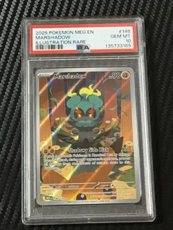 2025 Pokemon Mega Evolution Marshadow 146/132 Illustration Rare PSA 10 GEM MT - Image 1