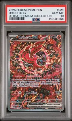 2025 Pokemon Mep En-Me Black Star Promo #024 Oricorio Ex Ultra-Premium PSA 10 - Image 1