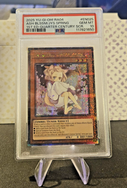 YU-GI-OH PSA 10 Gem Mint RA04-QUARTER CENTURY STMPD ASH BLOSSOM & JOYOUS SPRING - Image 1