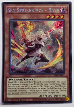 Yugioh Sky Striker Ace - Raye L26D-ENS01 Secret Rare 1st Edition - Image 1