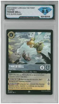 2023 Disney Lorcana TINKER BELL GIANT FAIRY #193 Super Rare 💎 DSG 9.5 Mint+ - Image 1
