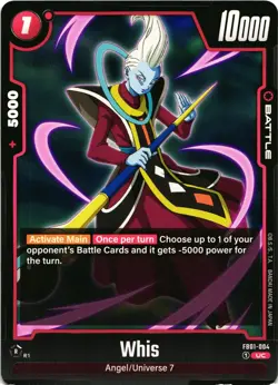 Dragon Ball Super Whis FB01-004 Regular Uncommon Card - Image 1