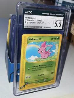 Nidoran 96/147 Common Pokemon Card Aquapolis Set 2003 CGC Graded 5.5 Rare - Image 3