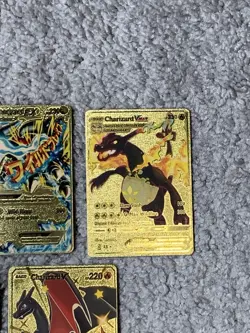 Set of 5 Charizard Gold Foil Fan Art Display Cards - Image 4