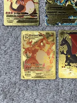Set of 5 Charizard Gold Foil Fan Art Display Cards - Image 5