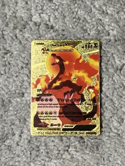 Charizard VMax HP586 Whirlpool Hellfire Gold Foil Fan Art Collector Card - Image 1