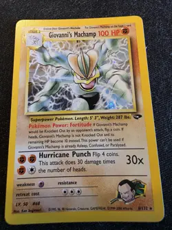 Pokemon TCG Holo Rare Card Giovanni's Machamp 6/132 Gym Challenge - Image 1