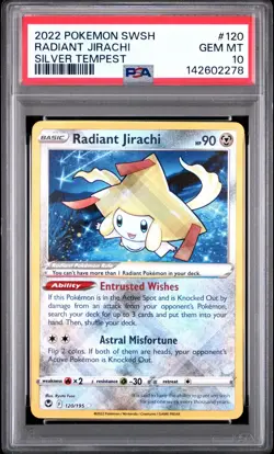 Pokemon TCG Radiant Jirachi Silver Tempest Holo Card 120/195 PSA 10 Fast Shippin - Image 1