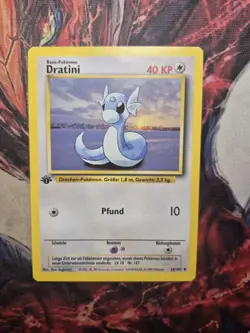 Pokemon Card - Dratini German 1st Edition Base Set 26/102 Uncommon LP - Image 1