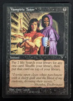 MTG Vampiric Tutor- DAMAGED -Visions Magic the Gathering Card #072 - Image 1