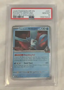 Team Rockets Articuno Stamped Promo Card PSA 10, 2025 Pokemon Exclusive - Image 1