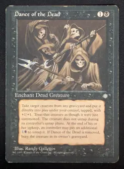 MTG Dance of the Dead- DAMAGED -Ice Age Magic the Gathering Card #118 - Image 1