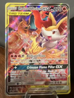 Pokemon Charizard & Braixen GX SM230 SM Promo TAG TEAM Holo Card - Image 1