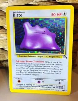 Ditto Pokemon card, Fossil set, holo, never played - Image 1