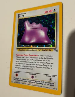 Ditto Pokemon card, Fossil set, holo, never played - Image 2