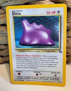 Ditto Pokemon card, Fossil set, holo, never played - Image 3