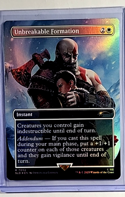 2025 Magic The Gathering Secret Lair God of War Foil #7052 Unbreakable Formation - Image 1