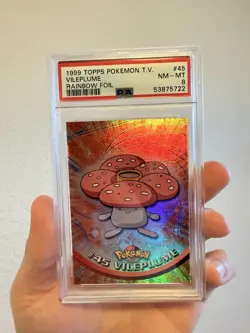 1999 Topps - Pokemon TV Vileplume #45 - RAINBOW FOIL PSA 9 - Image 2