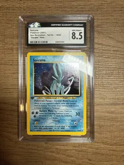 Pokemon Neo Revelation 1st Edition Suicune 14/64 Double Holo CGC 8.5 W/ Swirl - Image 1