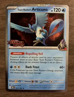 Pokemon TCG Team Rockets Articuno Stamped Holo Destined Rivals Series 051/182 - Image 1